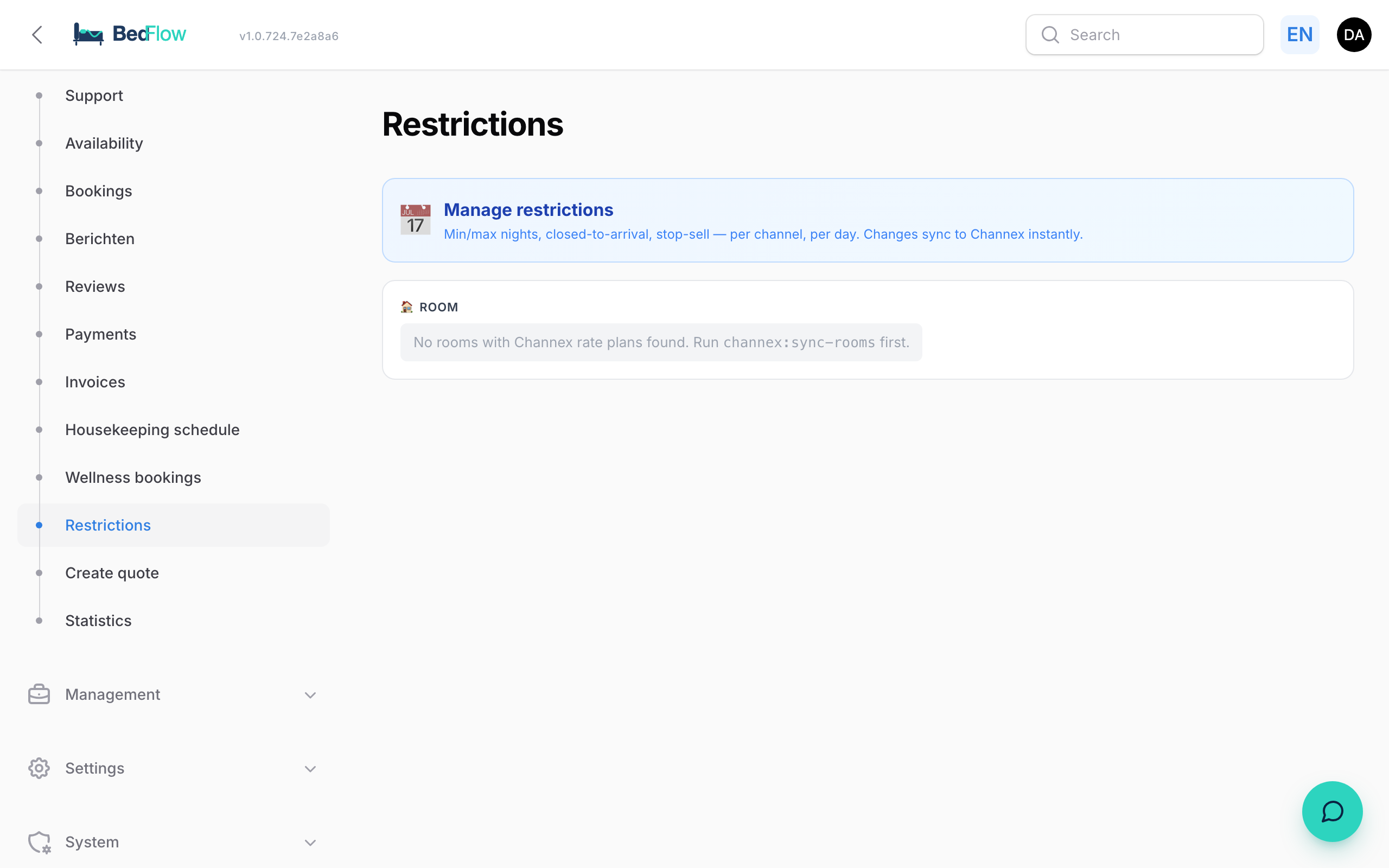 Restrictions — closure days and stop-sale