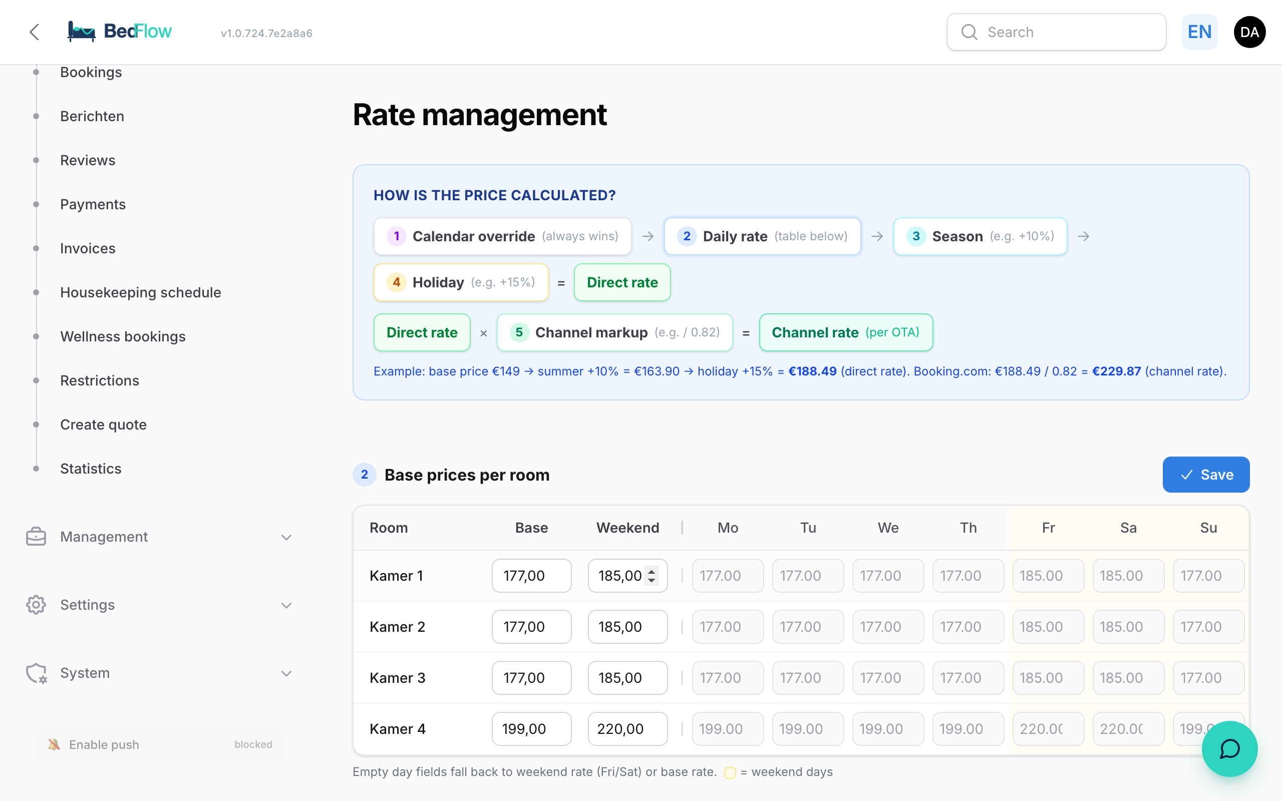 Rate management — the pricing engine