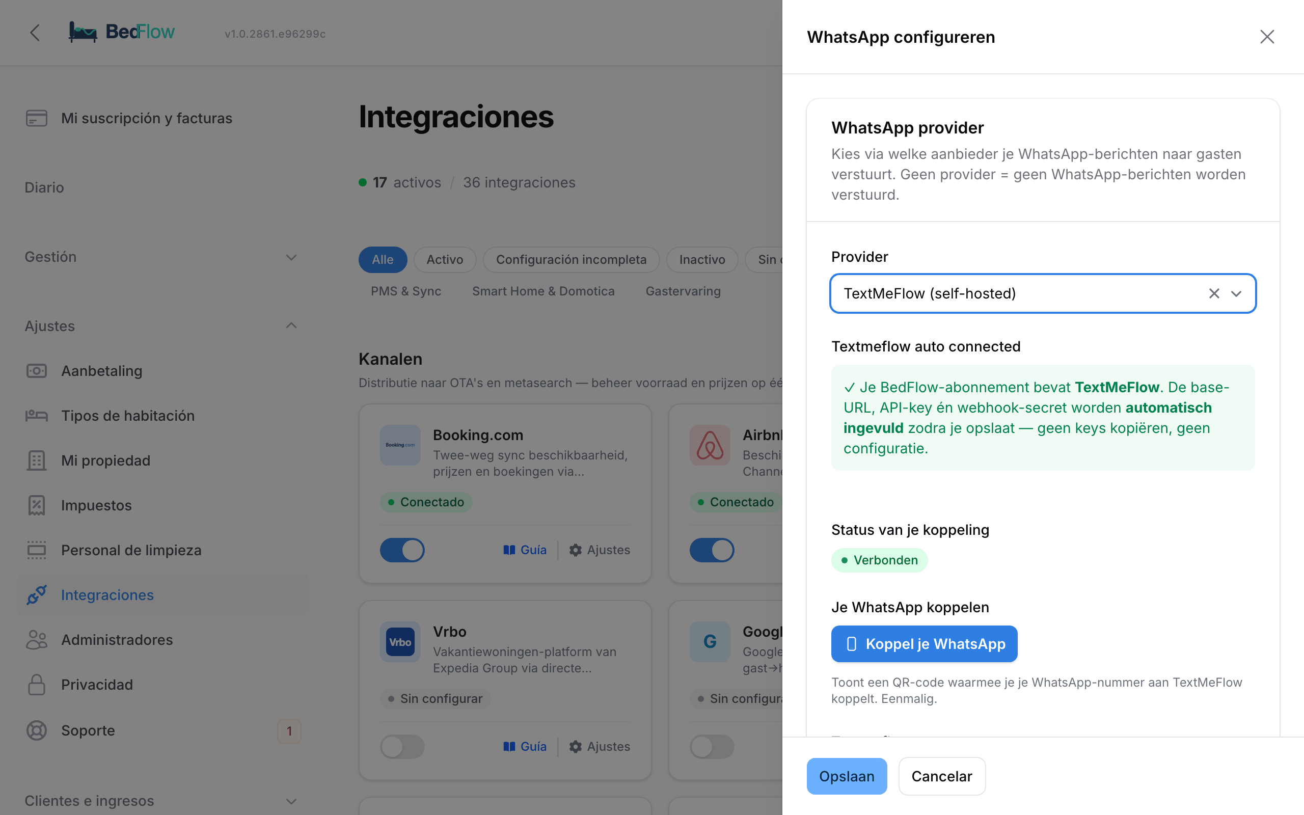 El mosaico de WhatsApp con el código QR para conectar su número