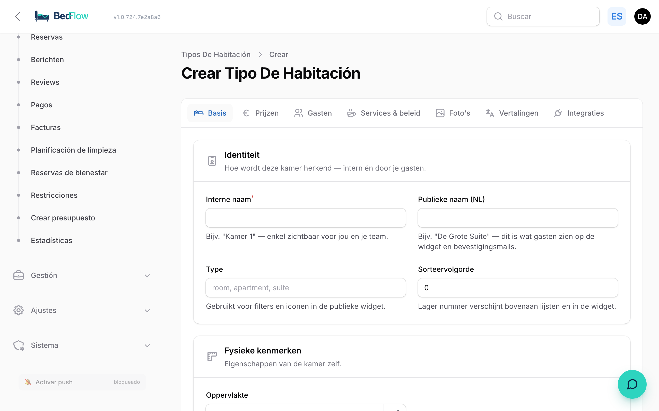 Crear una nueva habitación