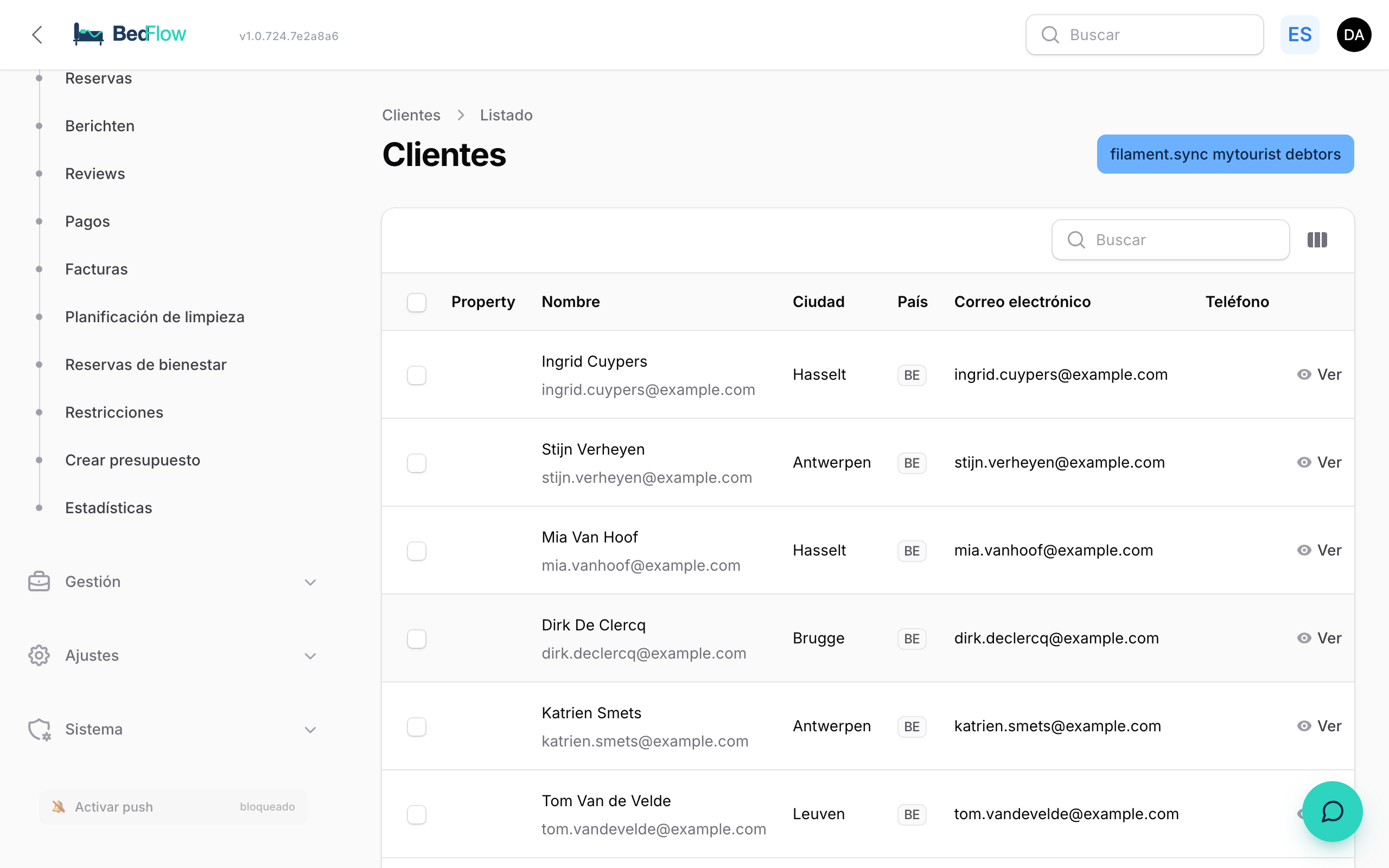 Gestionar clientes (deudores)