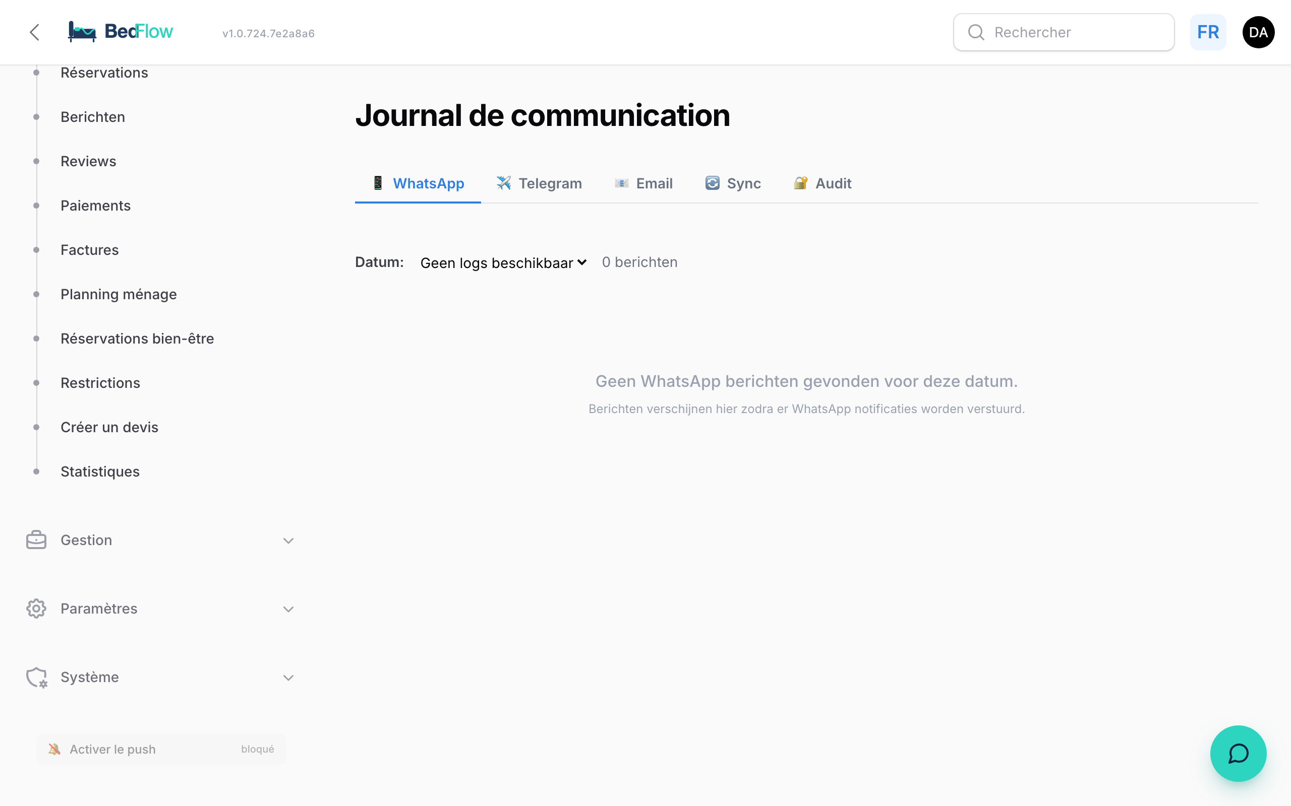Log de communication
