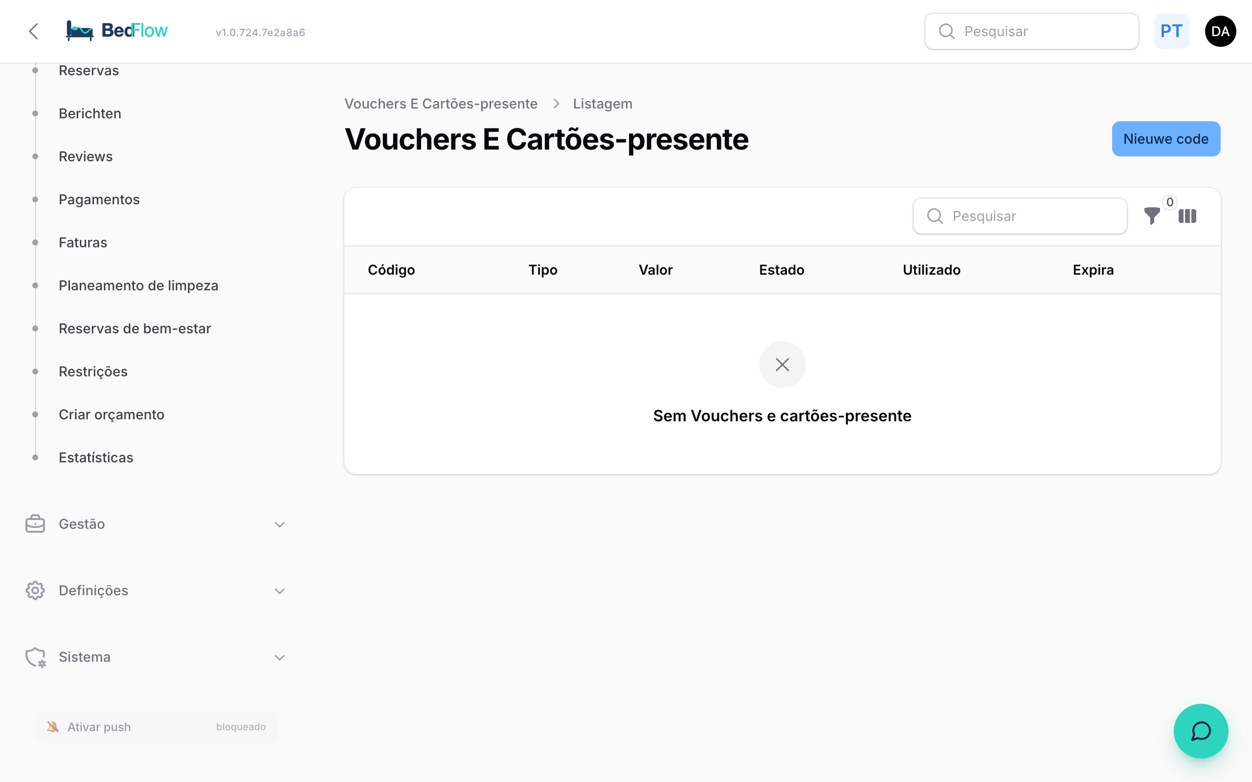 Vouchers — venda e utilização