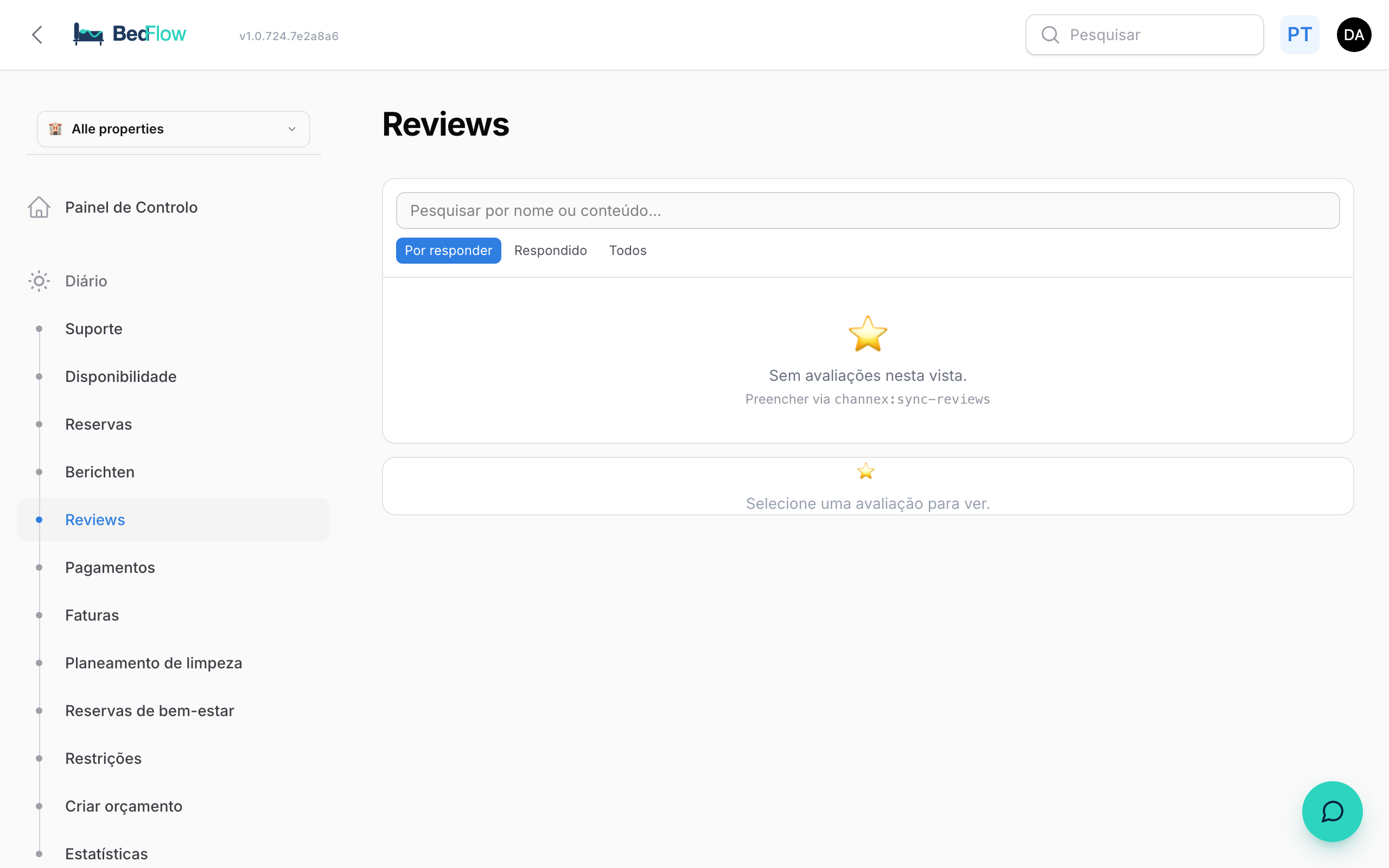 Caixa de reviews — todas as reviews num só local